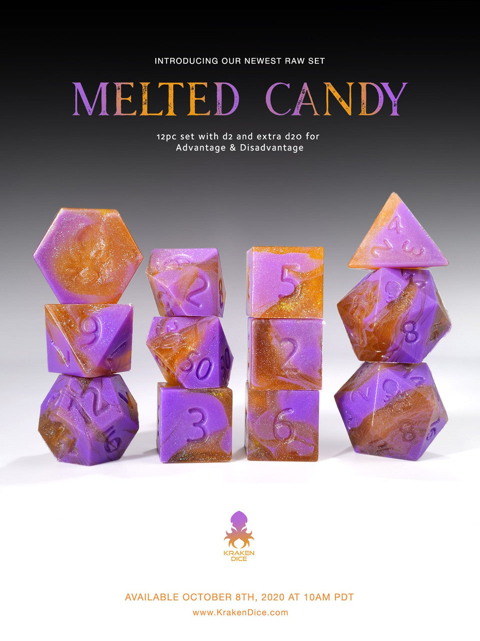 Melted Candy RAW 12pc  RPG Dice Set